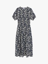 Thumbnail for your product : MANGO Floral Print Ruched Waist Cotton Maxi Dress