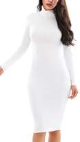 Thumbnail for your product : OMZIN Women Bodycon High Neck Long Sleeves Pencil Slim Fit Dress S