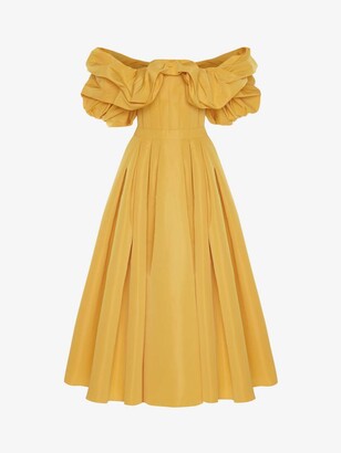 Women's Off-The-Shoulder Corset Dress In Pop Yellow