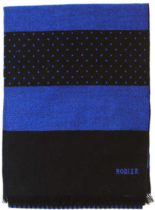 Belle Epoque L'illustration Rodier Men's Navy/Black Striped Wool Scarf