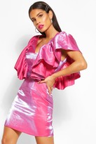 Thumbnail for your product : boohoo Woven Plunge Extreme Ruffle Mini Dress