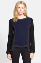 Thumbnail for your product : Milly Colorblock High/Low Merino Wool & Cashmere Sweater