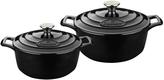 Thumbnail for your product : La Cuisine 4-Piece Cast Iron Round Casserole Set with Enamel Finish in Black