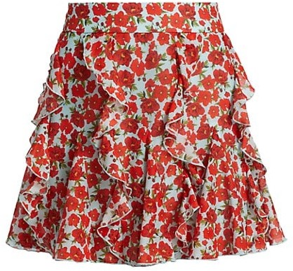 Alice + Olivia Sherley Ruffle Godet Mini Skirt - ShopStyle