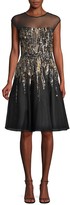 Thumbnail for your product : Aidan Mattox Sequined Tea Length Cocktail Dress