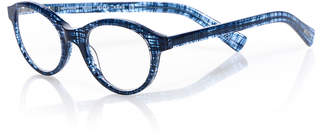 Eyebobs Soft Kitty Rounded Cat-Eye Readers, Blue Pattern