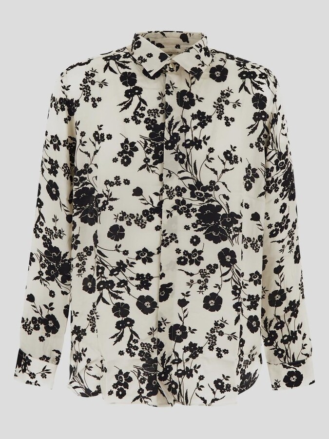 Laneus Floral Print Long Sleeve Shirt