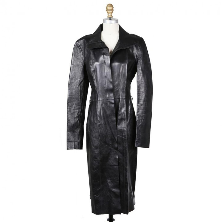 gucci leather trench coat