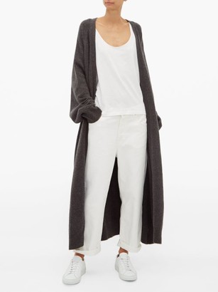 Raey Long Shawl Belted Cashmere Cardigan - Charcoal
