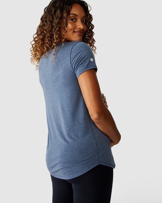 Cotton On Body Active - Women's Blue Short Sleeve T-Shirts - Maternity Gym Tee - Size S at The Iconic