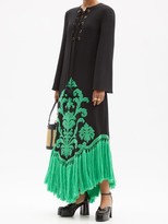 Thumbnail for your product : Gucci Tasselled Terry-applique Wool Dress - Black Multi