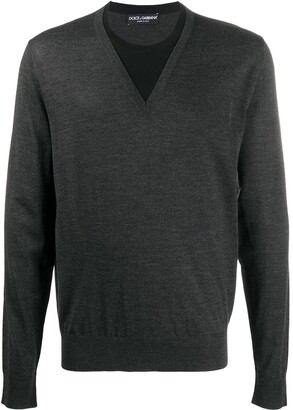 Dolce & Gabbana V-Neck Fine Knit Sweater