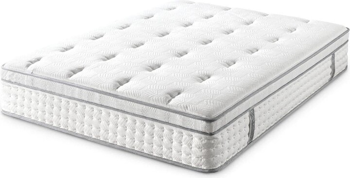 Zinus Full Medium Euro Box Top Pocket 13 in.Spring Hybrid Mattress