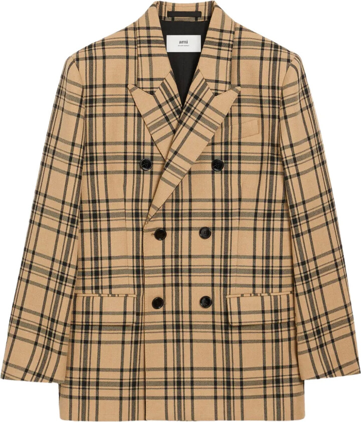 AMI Paris Checked Double-Breasted Blazer