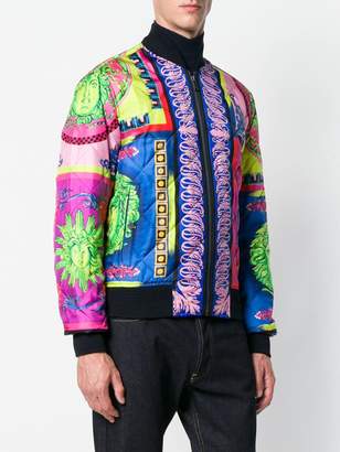 Versace printed quilted bomber jacket