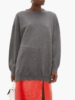 Thumbnail for your product : Balenciaga Signature-intarsia Cashmere Sweater - Womens - Grey Multi