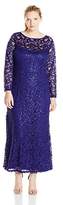 Thumbnail for your product : Marina Women's Plus-Size Long Lace Dress