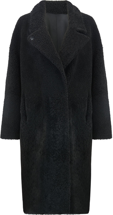 Gushlow & Cole Notch Collar Shearling Over Coat - ShopStyle