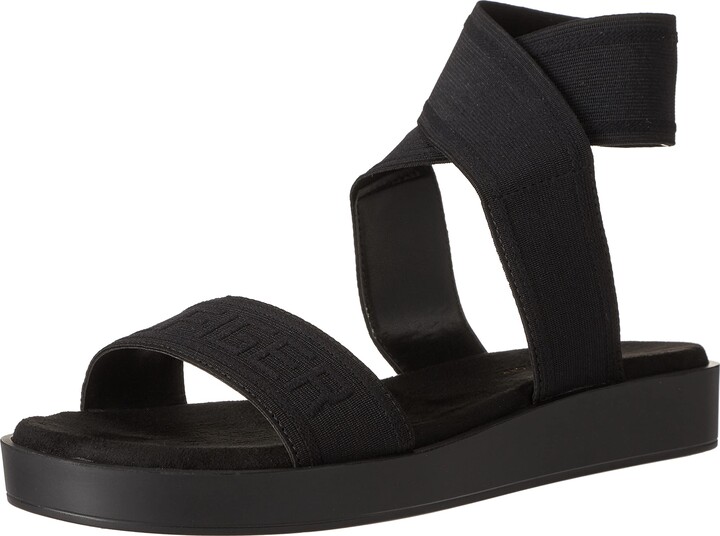 Tommy Hilfiger Black Flat Women's Sandals | ShopStyle