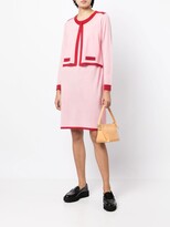 Thumbnail for your product : Paule Ka Piped-Trim Merino Wool Mini Dress
