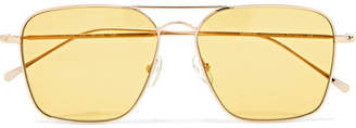 Illesteva Milos Aviator-style Gold-tone Sunglasses
