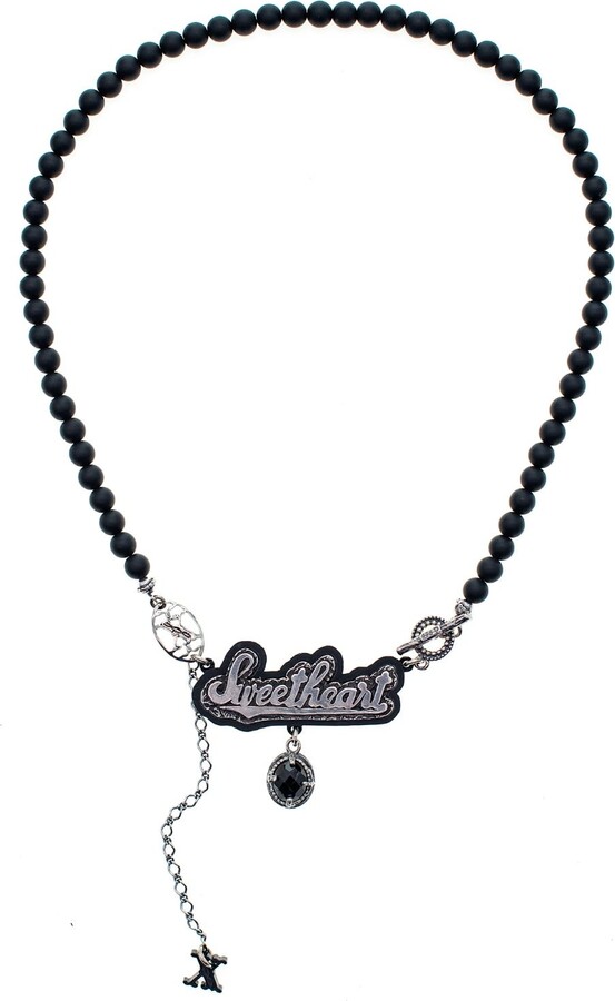 GEM Kingdom Black / Silver Back To The Future - Sterling Silver Sweetheart Necklace