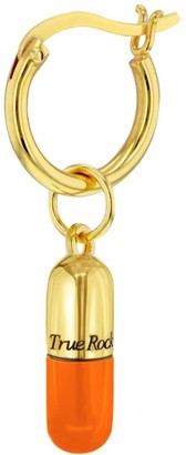 18Kt Gold-Plated Mini Pill Charm On Gold Hoop