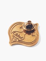 Thumbnail for your product : Chloé Logo Lacquered Pin - Yellow Multi