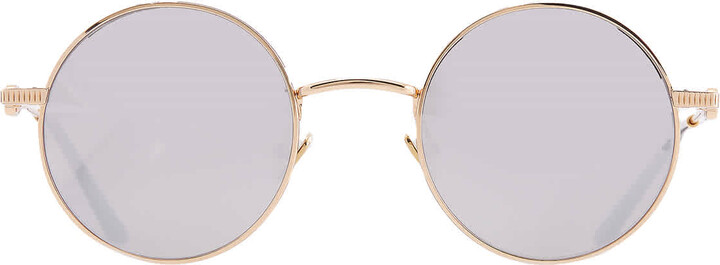 Valentino Silver Mirror Round Unisex Sunglasses VLS-173 A 48