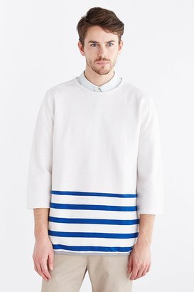 Urban Outfitters CPO 3/4-Sleeve Stripe Crew Neck Sweatshirt