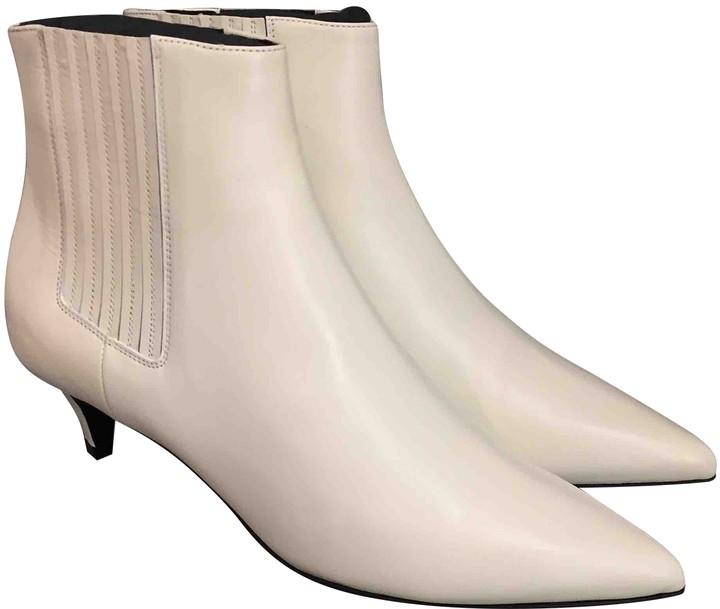 celine white ankle boots