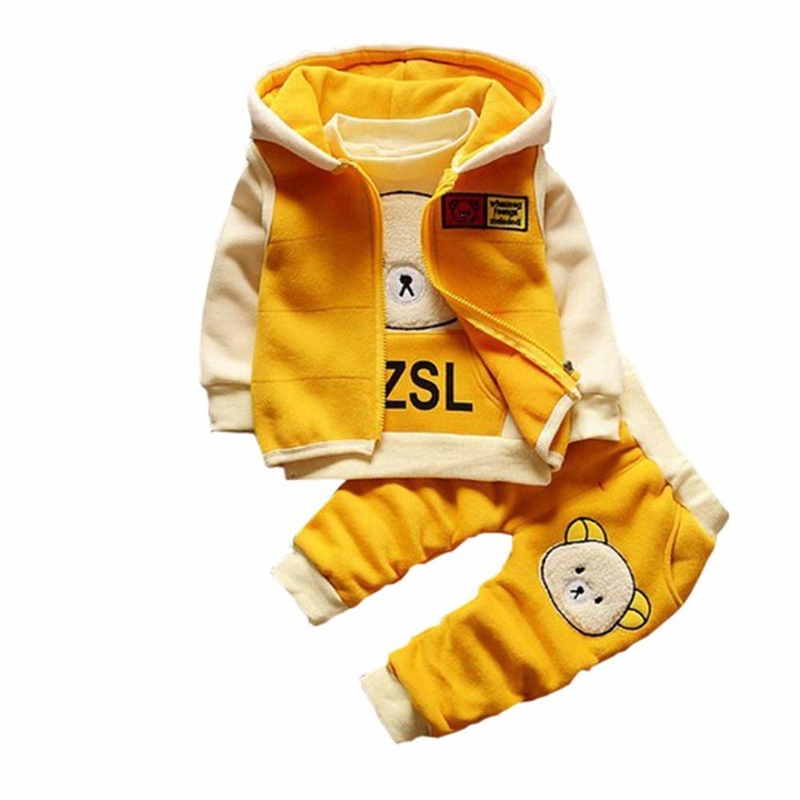 Hoodie Zip Up Vest Tops Gyratedream Baby Clothes Set Tracksuits for Girls Boys Thick T-Shirt Sweatshirt Trousers Pants 3Pcs Outfits for 1-5 Years Kids