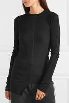 Thumbnail for your product : Helmut Lang Asymmetric Ribbed Cotton-jersey Top - Black