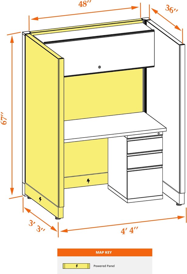 cubicles.com Cubicle Stations 67H Powered - ShopStyle Laptop Carts & Stands