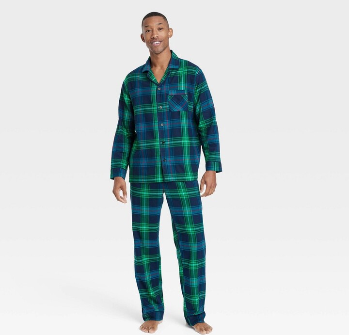 Men's Holiday Tartan Plaid Flannel Matching Family Pajama Set