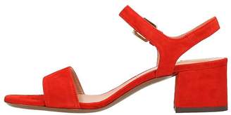 L'Autre Chose Red Suede Leather Sandals