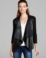 Thumbnail for your product : DKNY DKNYC Leather Front Cardigan