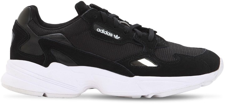 adidas falcon mesh suede and leather sneakers