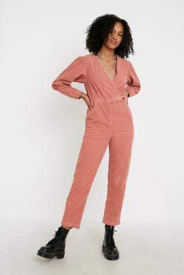 Urban Outfitters Elyn Corduroy Jumpsuit - Pink S at