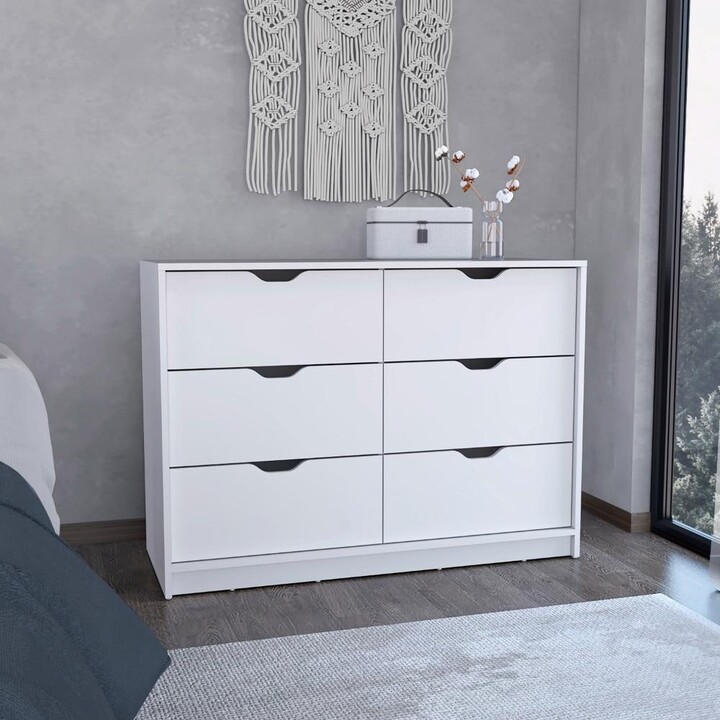 Mercer41 5 Drawers Dresser for Bedroom, White Dresser Storage