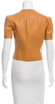 Thumbnail for your product : Michael Kors Short Sleeve Leather Top