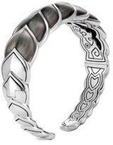 Thumbnail for your product : John Hardy Legends Naga Sterling Silver Grey Mother-Of-Pearl Medium Flex Cuff Bracelet