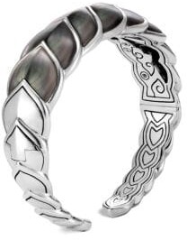 John Hardy Legends Naga Sterling Silver Grey Mother-Of-Pearl Medium Flex Cuff Bracelet