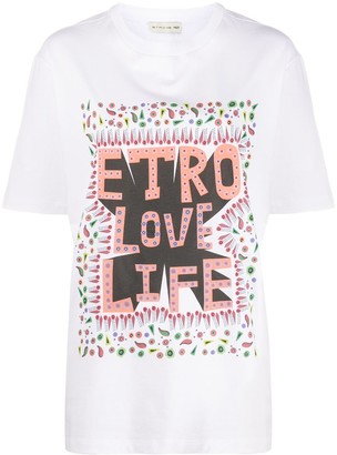 Etro short sleeve printed slogan T-shirt