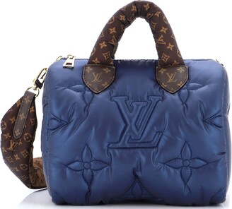 Louis Vuitton Speedy Bandouliere Bag Monogram Quilted Econyl Nylon 25 Blue