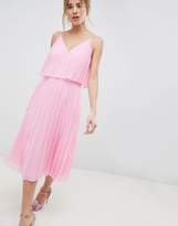 Thumbnail for your product : ASOS Design DESIGN Pleated Crop Top Midi Dress