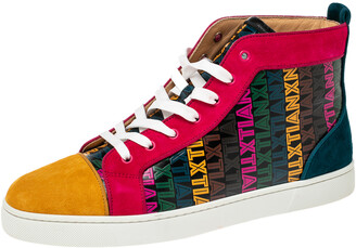 Christian Louboutin Multicolor Xtian Print Suede and Leather Louis Orlato  High Top Sneakers Size 43.5 - ShopStyle