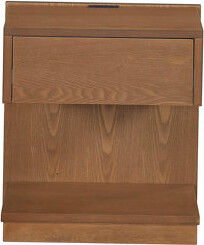 Latitude Run Modern home furniture 1 piece with drawer opening platform storage USB port brown veneer wooden side table