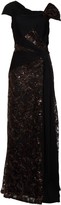 Thumbnail for your product : Tadashi Shoji Pintuck Wrapped Embroidered Lace Gown