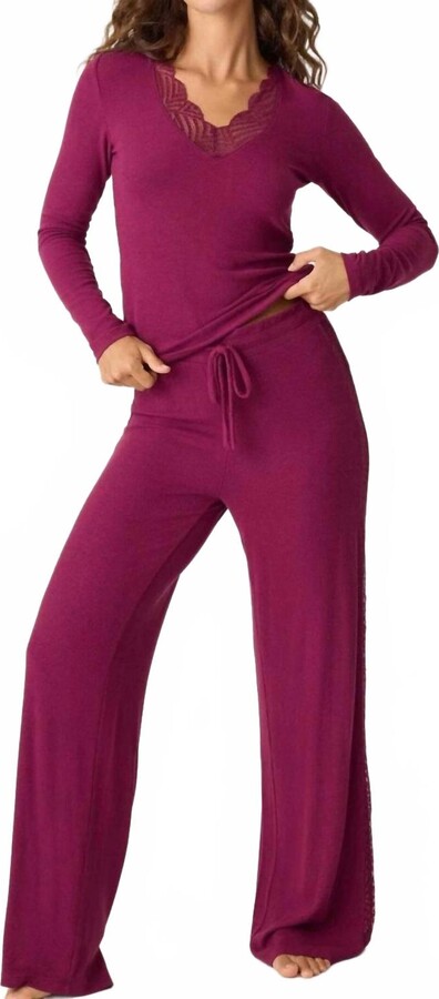 PJ Salvage Sweet Dreams Pant In Bordeaux
